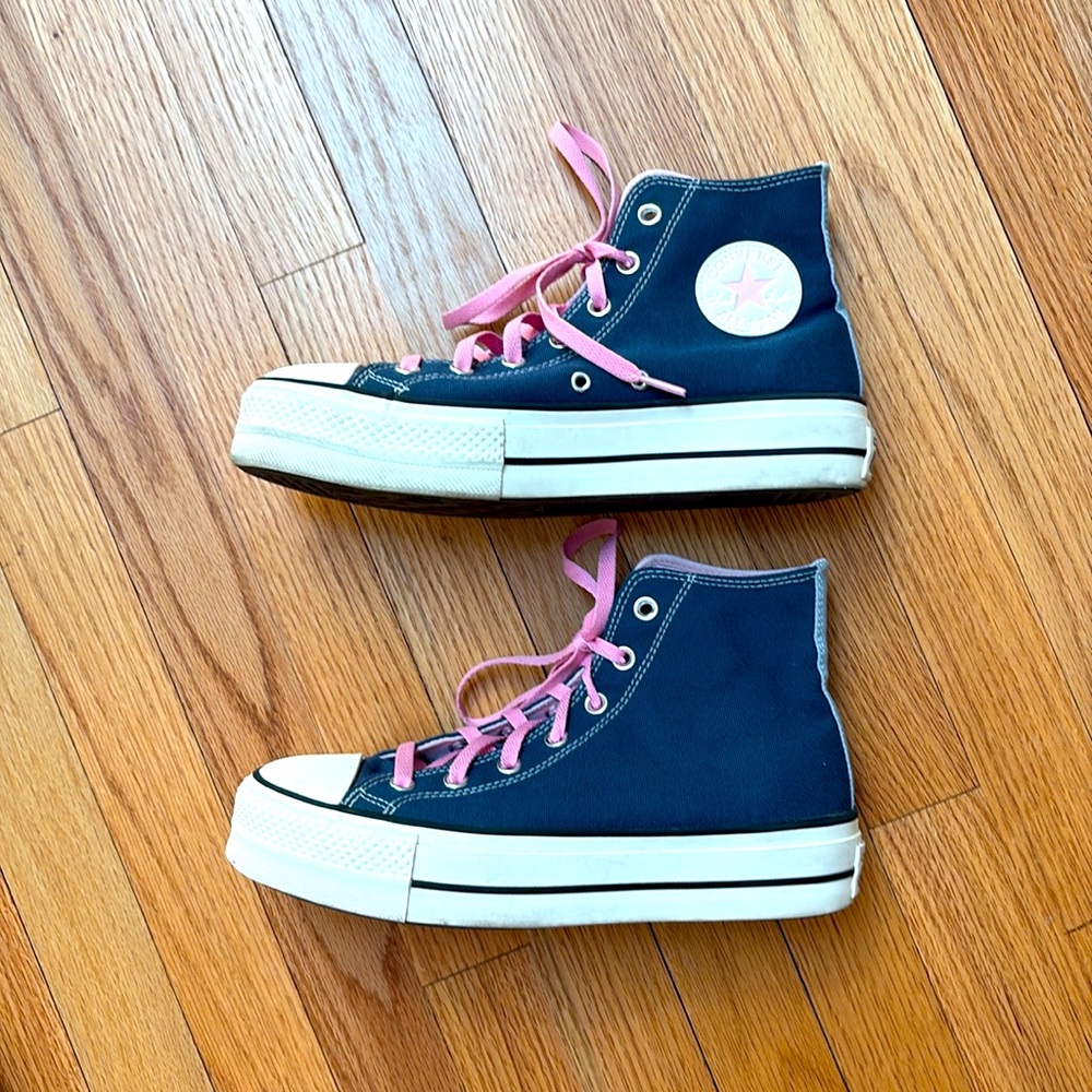 Converse: High Top Sneakers, Size W9, Ocean Blue - Picture 2 of 7